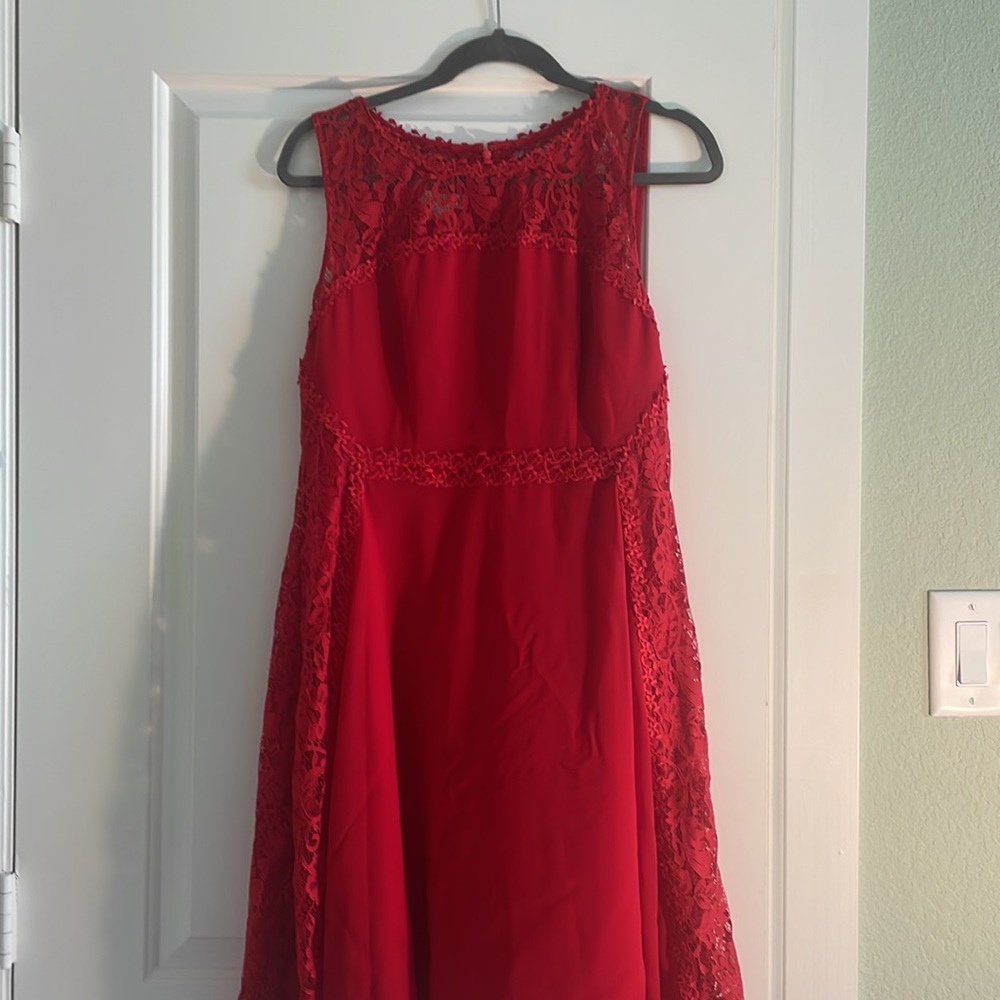 red mid length dress - monsoon - Picture 2 of 6